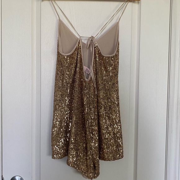 Victoria's Secret Mini Gold Sequins Romper Size M - Picture 4 of 8